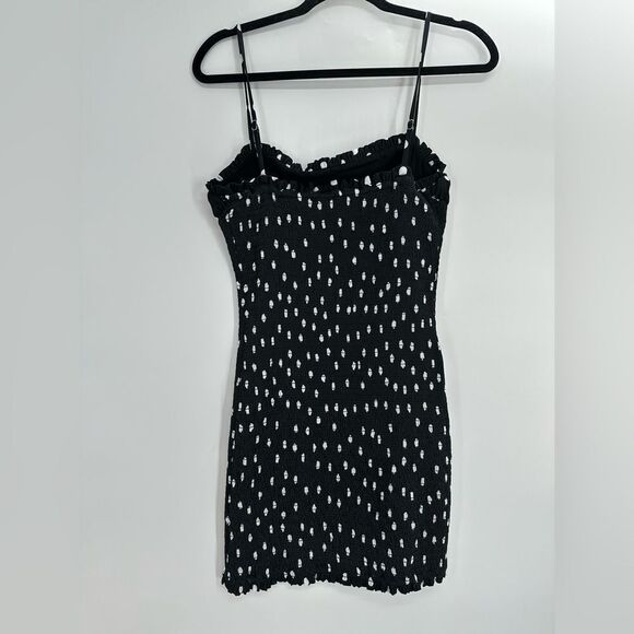 h:ours Revolve Bellah Mini Black Polka Dot Dress Women’s Medium - Picture 5 of 8